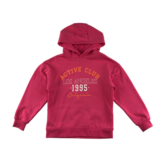 Primark Hoodie 8-9 Years Pink with Text