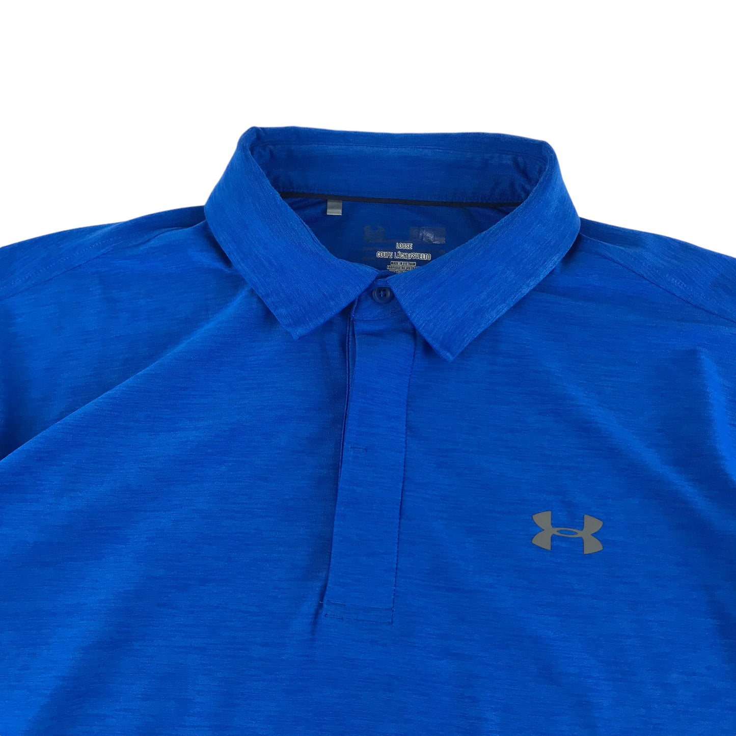 Under Armour Sport Polo Shirt Size XL Royal Blue Long Sleeve Loose Fit