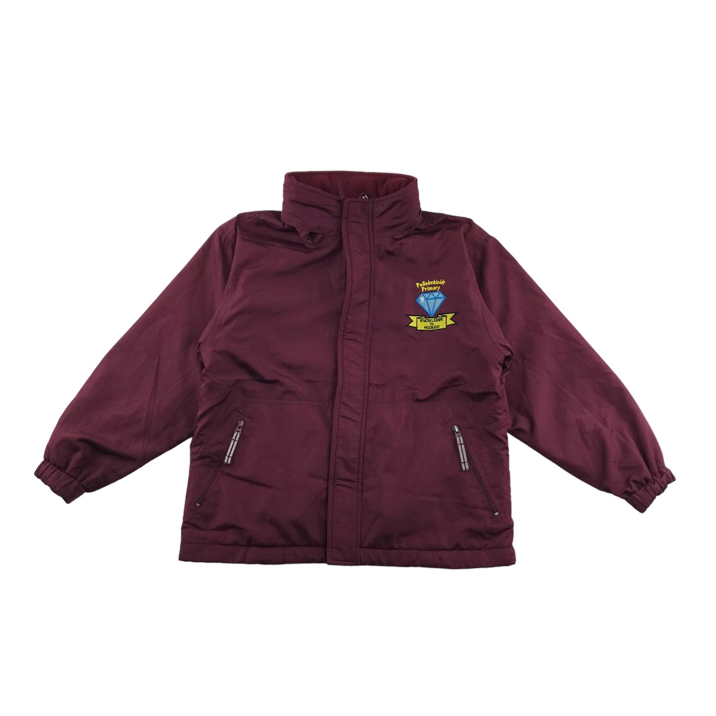 Pollokshields Primary School Burgundy Reversible Windbreaker Jacket Age 7-8