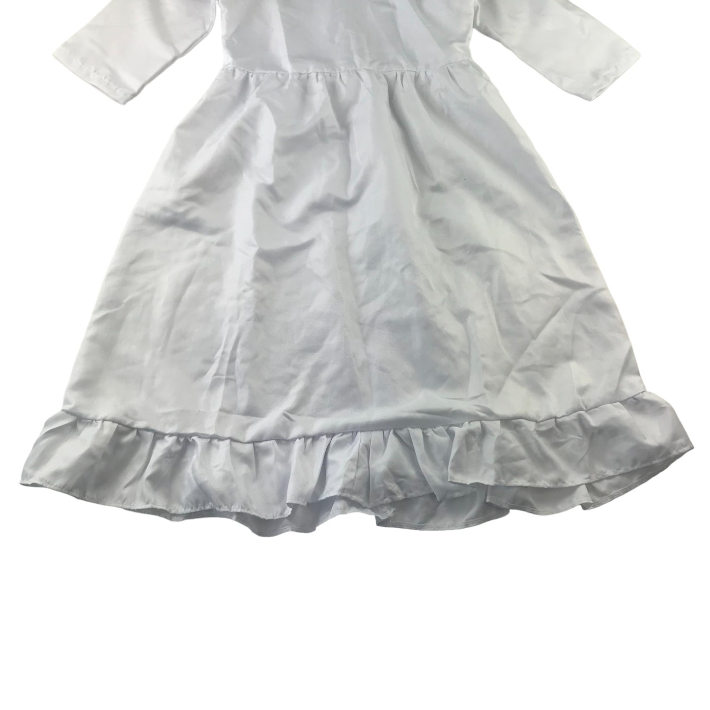 White Dress Costume 10-11 years frilled hem