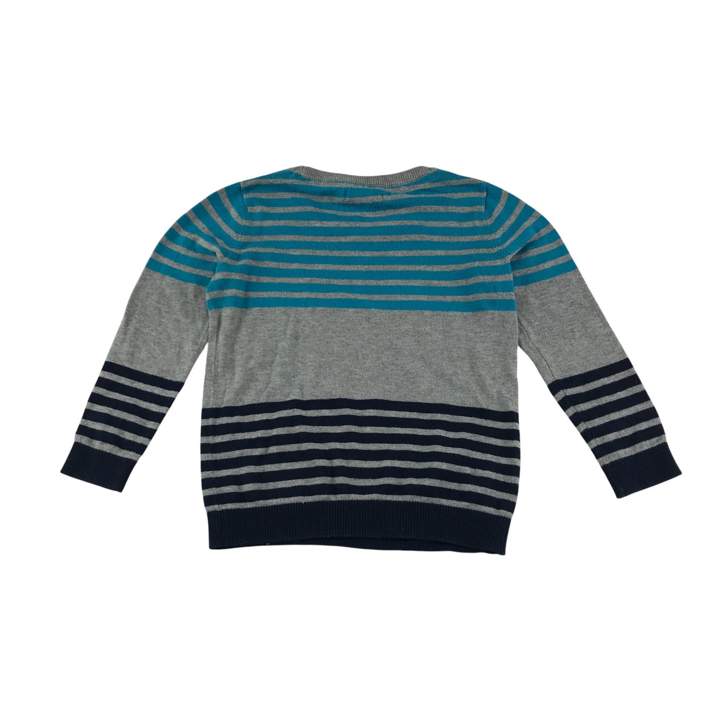 Debenhams Jumper 4-5 Years Grey with blue and black stripes