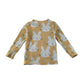 M&S t-shirt 5-6 years yellow long sleeve white bunny print