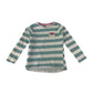 Poundland t-shirt 5-6 years blue and white stripy cotton