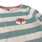 Poundland t-shirt 5-6 years blue and white stripy cotton