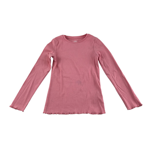 F&F t-shirt 6-7 years pink plain ribbed texture