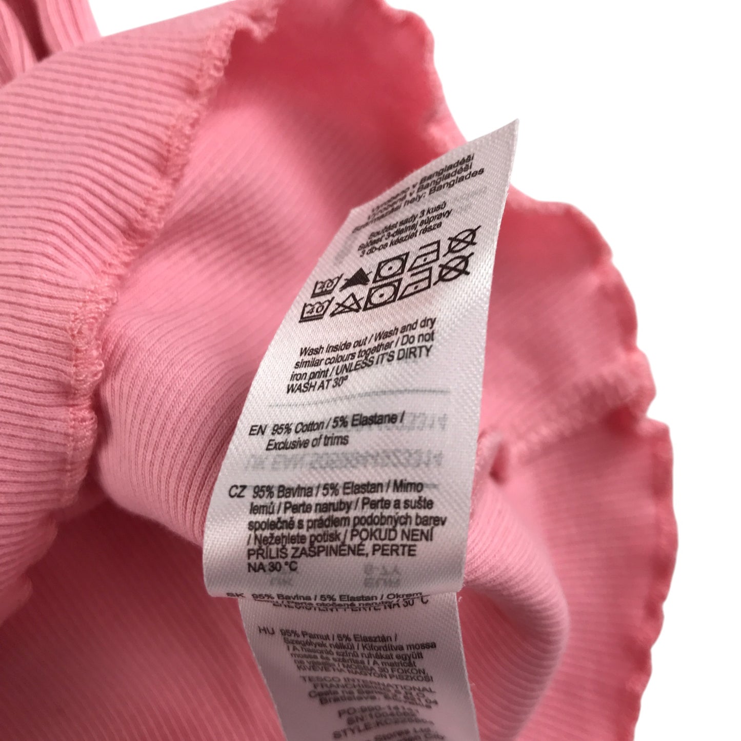 F&F t-shirt 6-7 years pink plain ribbed texture