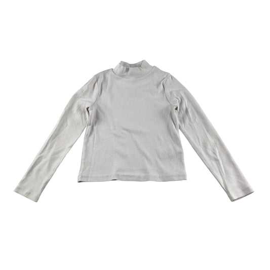 M&S t-shirt 7-8 years white plain ribbed texture