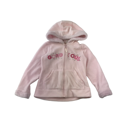 Matalan Hoodie Age 4 Pink Fluffy Gorgeous Full Zipper