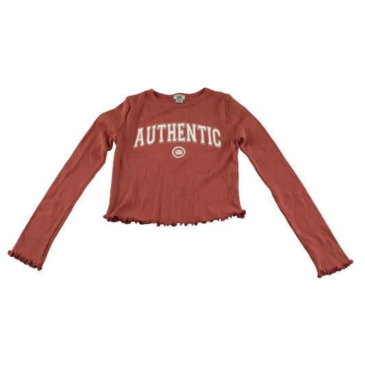 River Island t-shirt 7-8 years orange cropped graphic text