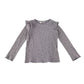 H&M t-shirt 7-8 years purple floral print frilled shoulders cotton