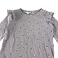 H&M t-shirt 7-8 years purple floral print frilled shoulders cotton