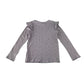 H&M t-shirt 7-8 years purple floral print frilled shoulders cotton