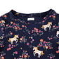 Next t-shirt 7-8 years navy floral unicorn graphic tee