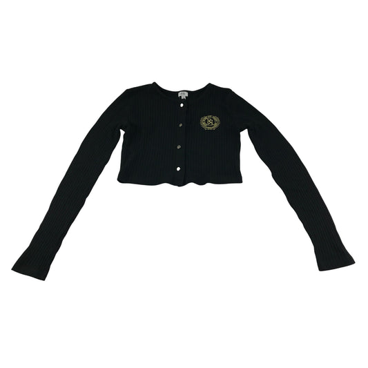 River Island cardigan 9-10 years black cropped ribbed texture