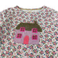 Mini Boden t-shirt 9-10 years white floral print with sequin house reversible