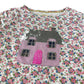 Mini Boden t-shirt 9-10 years white floral print with sequin house reversible