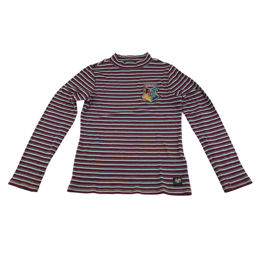 M&S Jumper 11-12 years burgundy blue with blue and white stripy