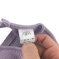 Zara jumpsuit 13-14 years lilac ribbed texture cinched waist