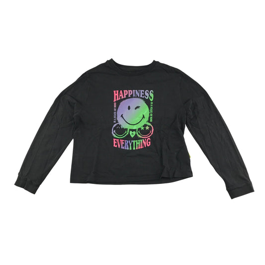 M&S t-shirt 11-12 years black smiley graphic tee