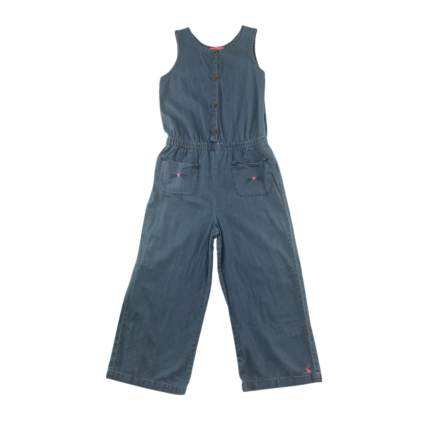 Joules jumpsuit 11-12 years blue denim sleeveless cotton