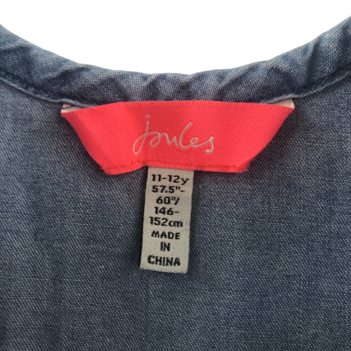 Joules jumpsuit 11-12 years blue denim sleeveless cotton
