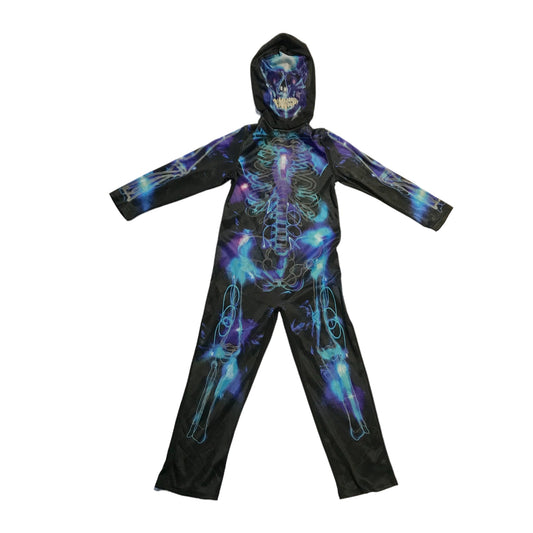 George Skeleton Costume 7-8 years black and blue onesie