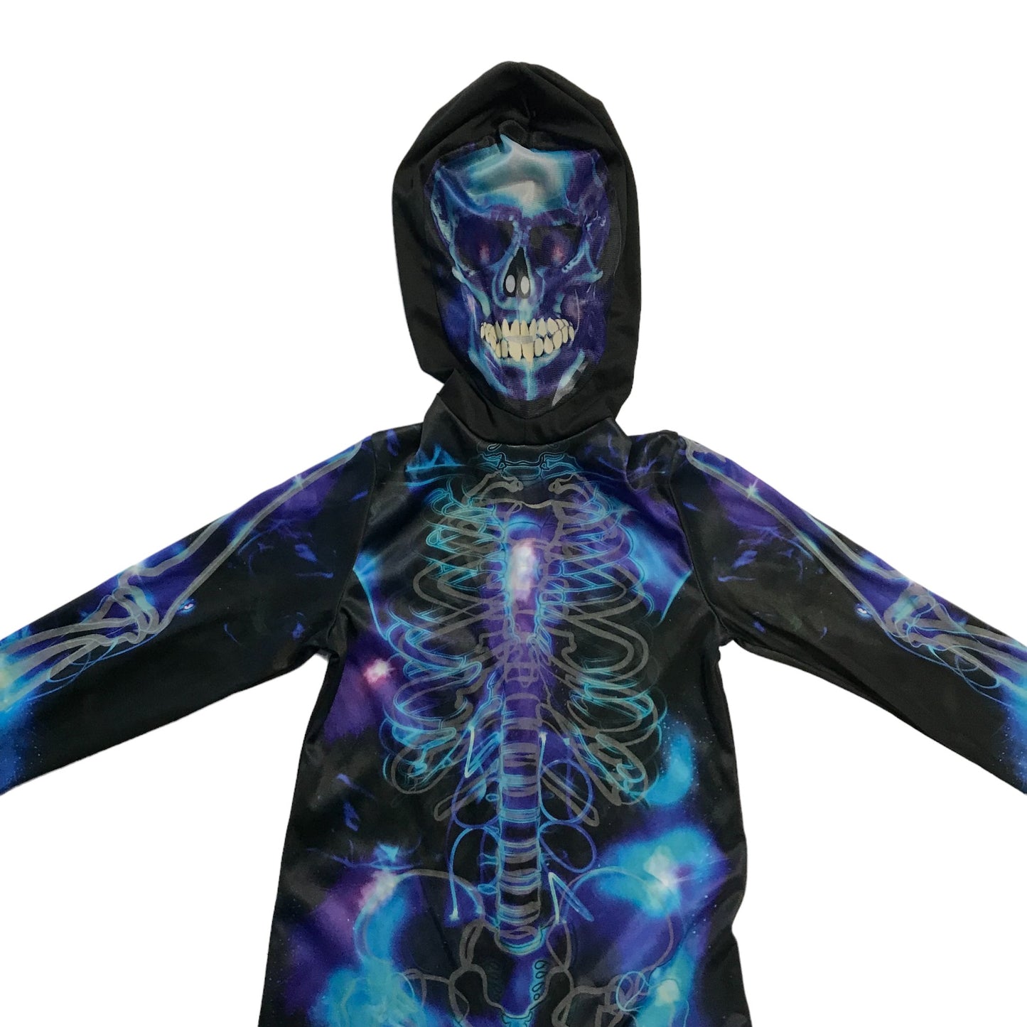 George Skeleton Costume 7-8 years black and blue onesie