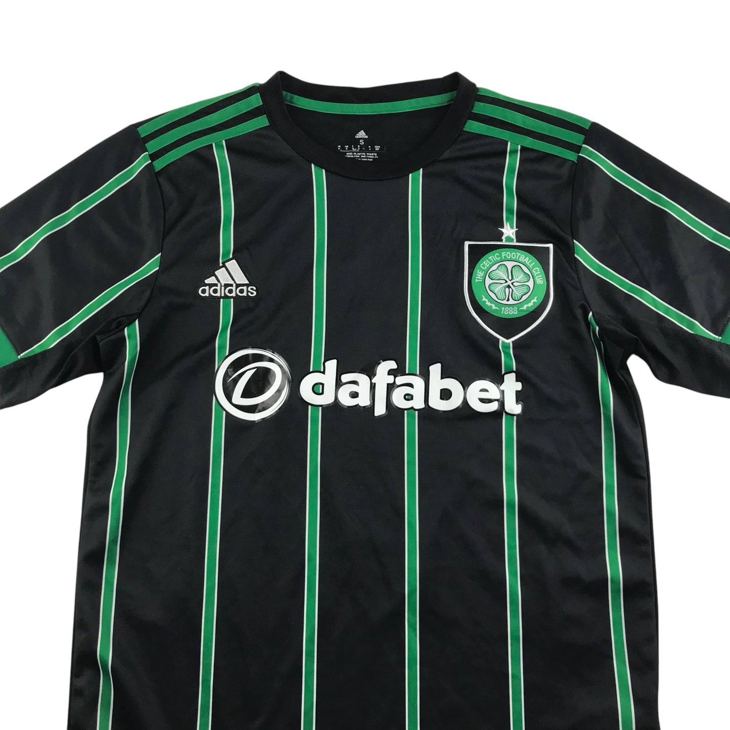 Adidas Celtic football top adult S black with green stripes Celtic 22/23 Away Shirt