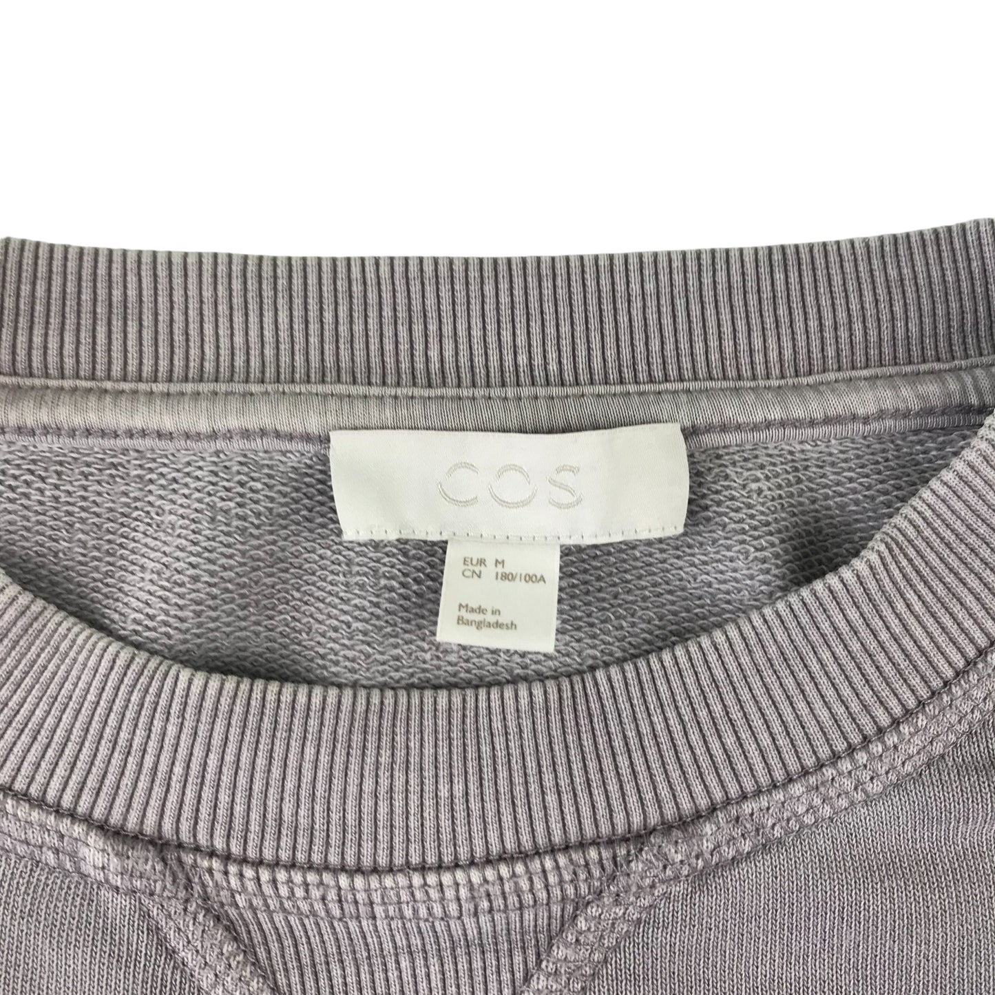 COS Sweatshirt EUR M Lilac Plain Crewneck Cotton