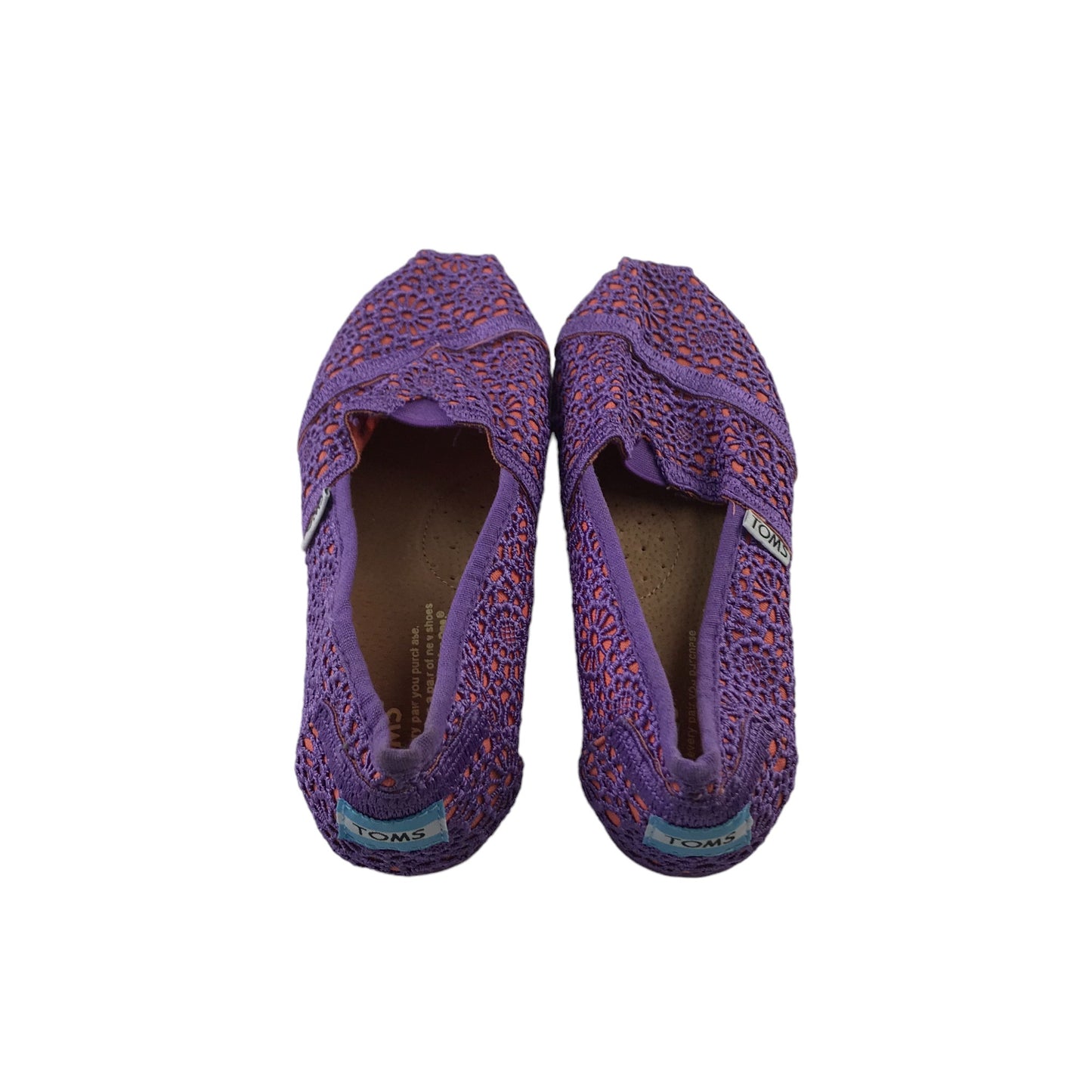 TOMS Flats Shoe Size 2.5 Purple Floral Lace Style