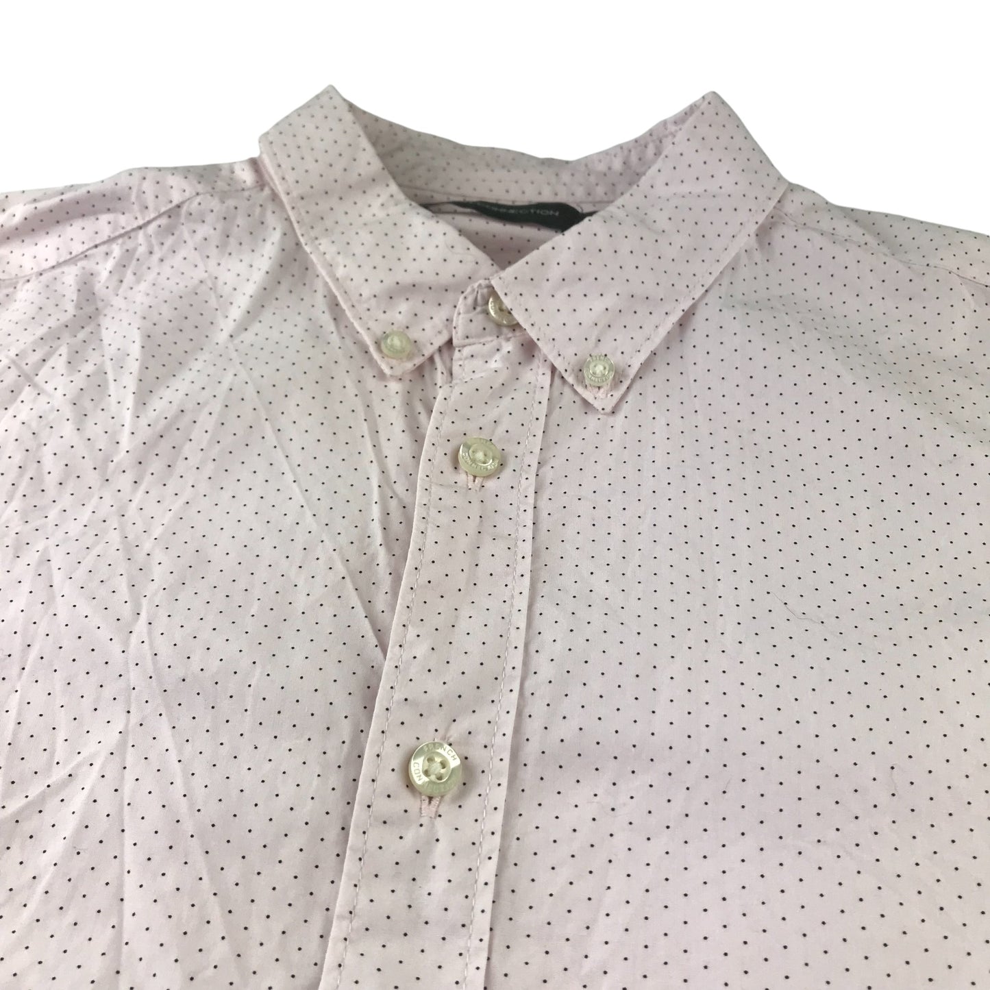 French Connection Shirt Men's Medium Pale Pink with Black Dots