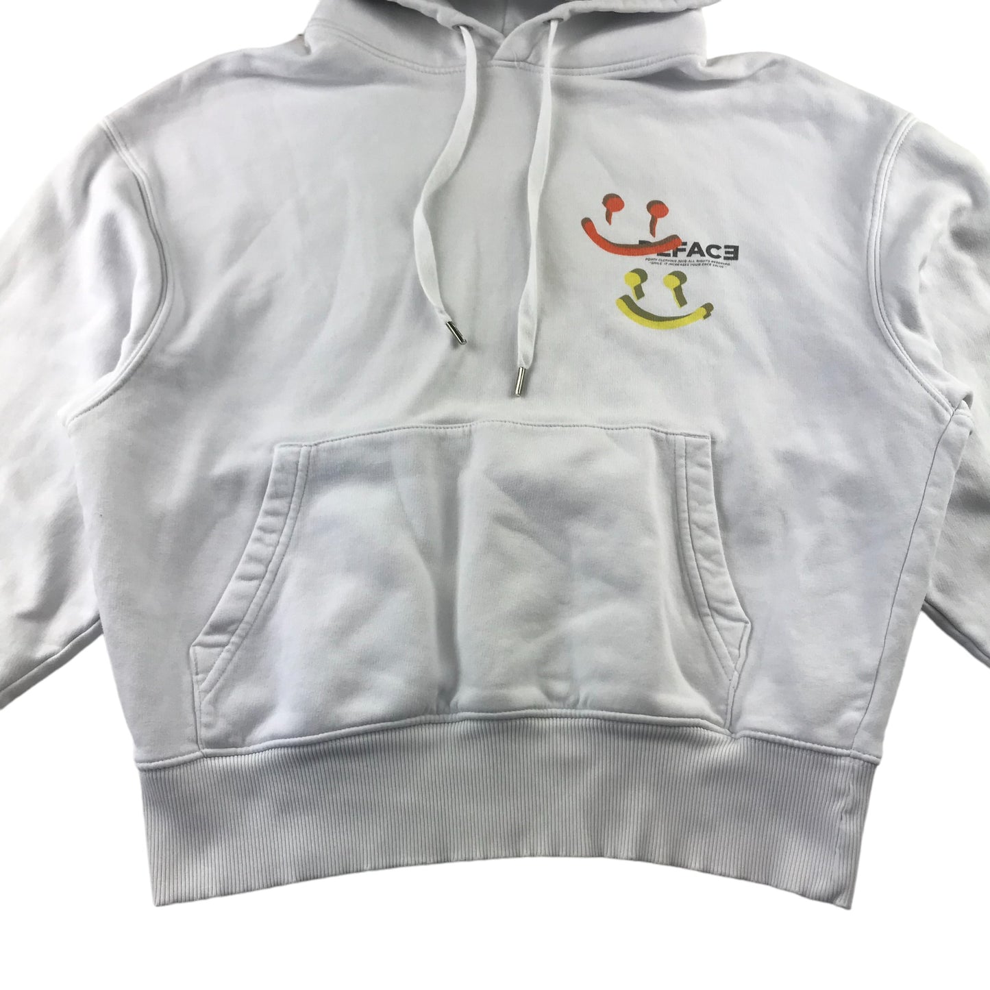 Forty hoodie adult size S white jersey pullover Deface print logo front and back