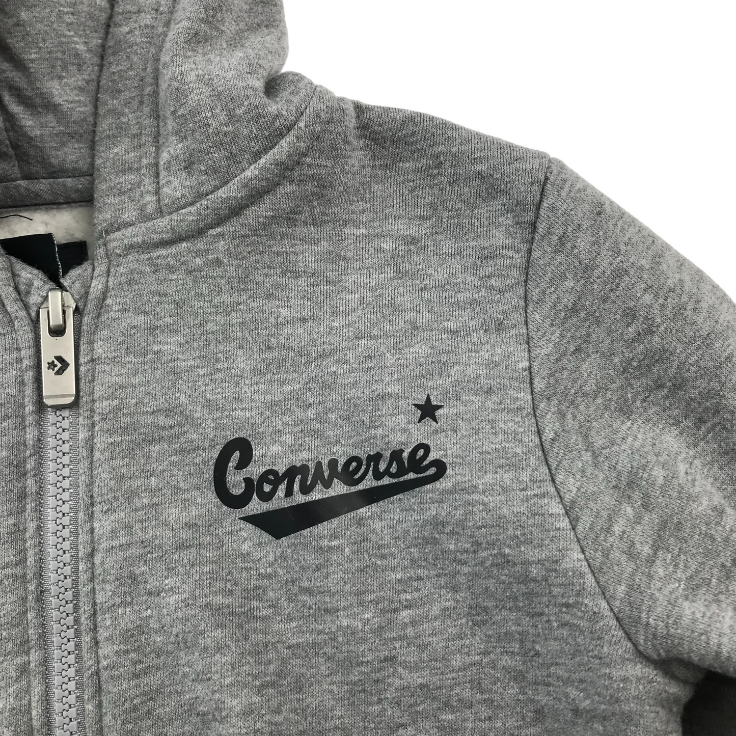 Converse Hoodie Age 7 Grey Plain Full Zipper