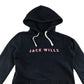 Jack Wills hoodie women's size UK 8 black plain with pink detailing