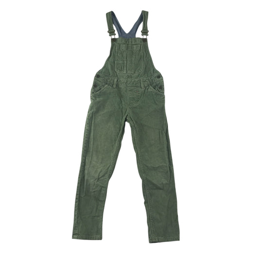 Fatface jumpsuit 7-8 years green corduroy ribbed texture dungaree style