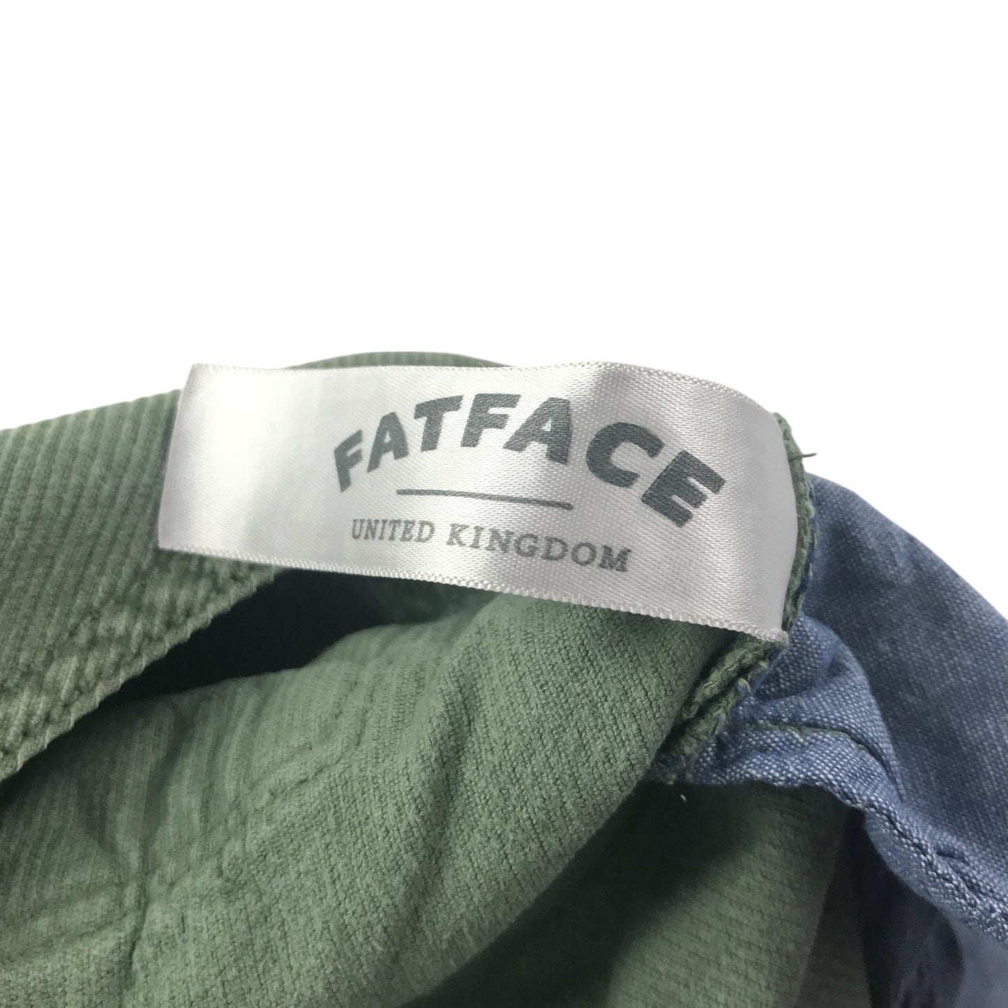 Fatface jumpsuit 7-8 years green corduroy ribbed texture dungaree style