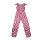 Lilly&Dan jumpsuit 8-9 years pink with red strawberries and melon slices graphic print