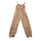 Tu jumpsuit 7-8 years orange and white stripy spaghetti strap