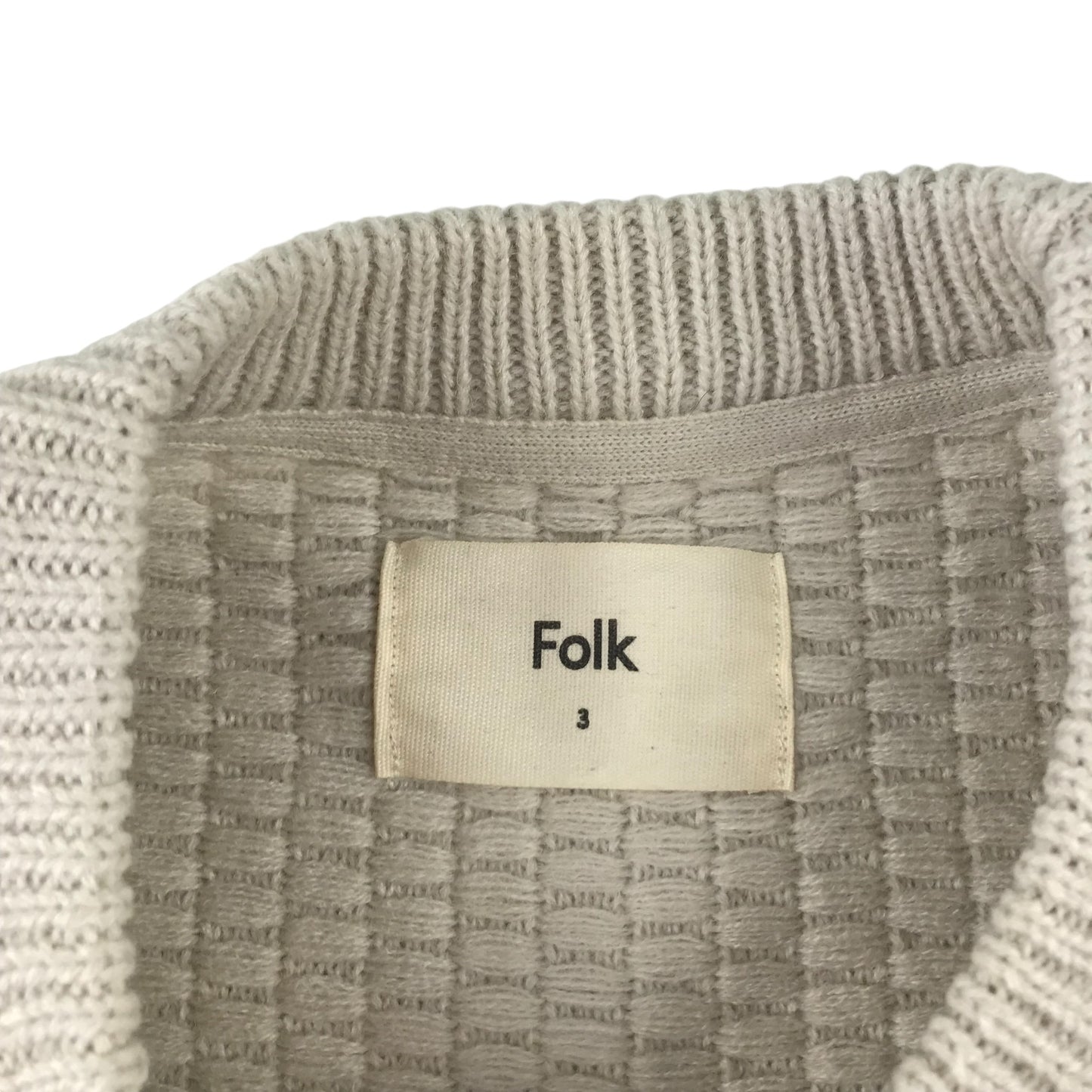 Folk Jumper Men's Medium Cream White Knitwear