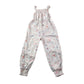 Tu jumpsuit 7-8 years white floral graphic print cuffed legs shoulder straps cotton