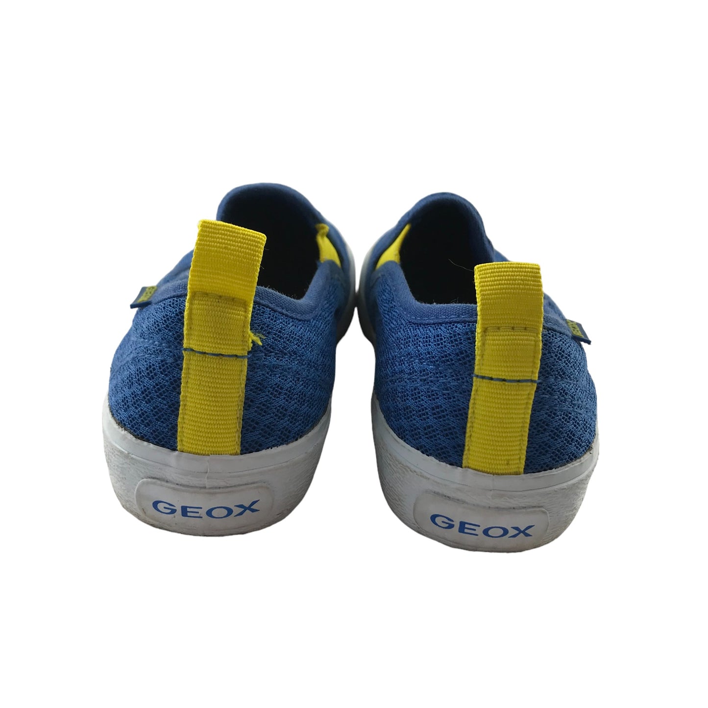 Geox Plimsolls Shoe Size 11.5 Junior Royal Blue with Yellow Detailing