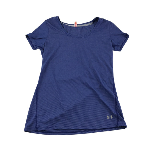 Under Armour sport top women's XS blue stripy with logos