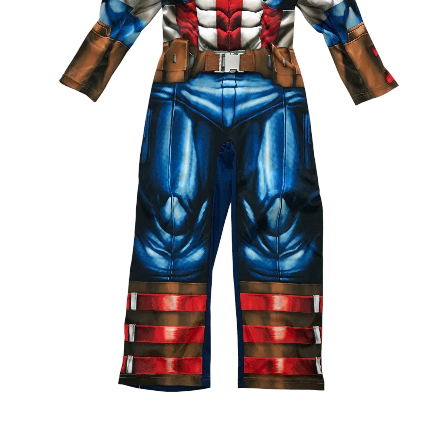 George Captain America Costume 7-8 years Blue onesie with headpiece and shield