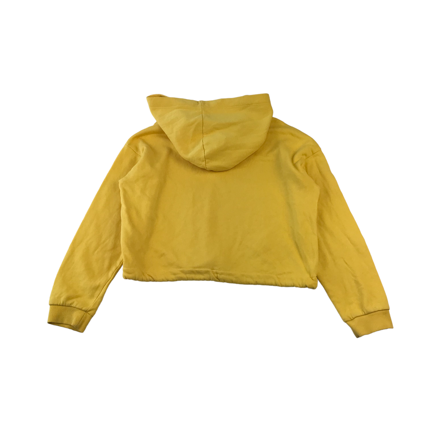 H&M Pullover Hoodie Age 8 Yellow Text Graphic Cropped