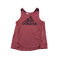 Adidas sport top 11-12 years pink large animal print logo tank top