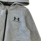 Under Armour Hoodie Age 7-8 Grey Plain Logo Full Zipped