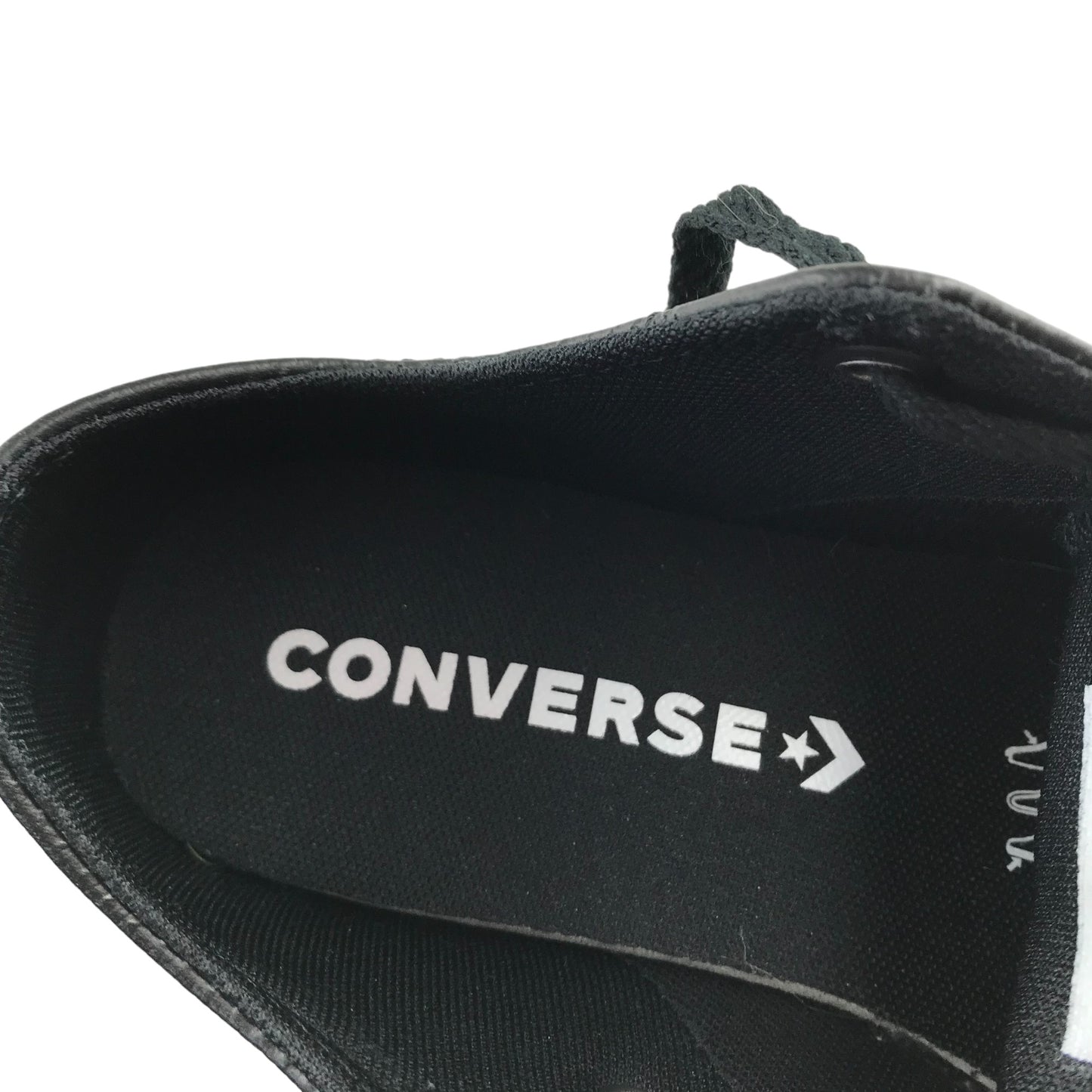 Converse Trainers Shoe Size 4 Black Leather All Star Chuck Taylor Low top