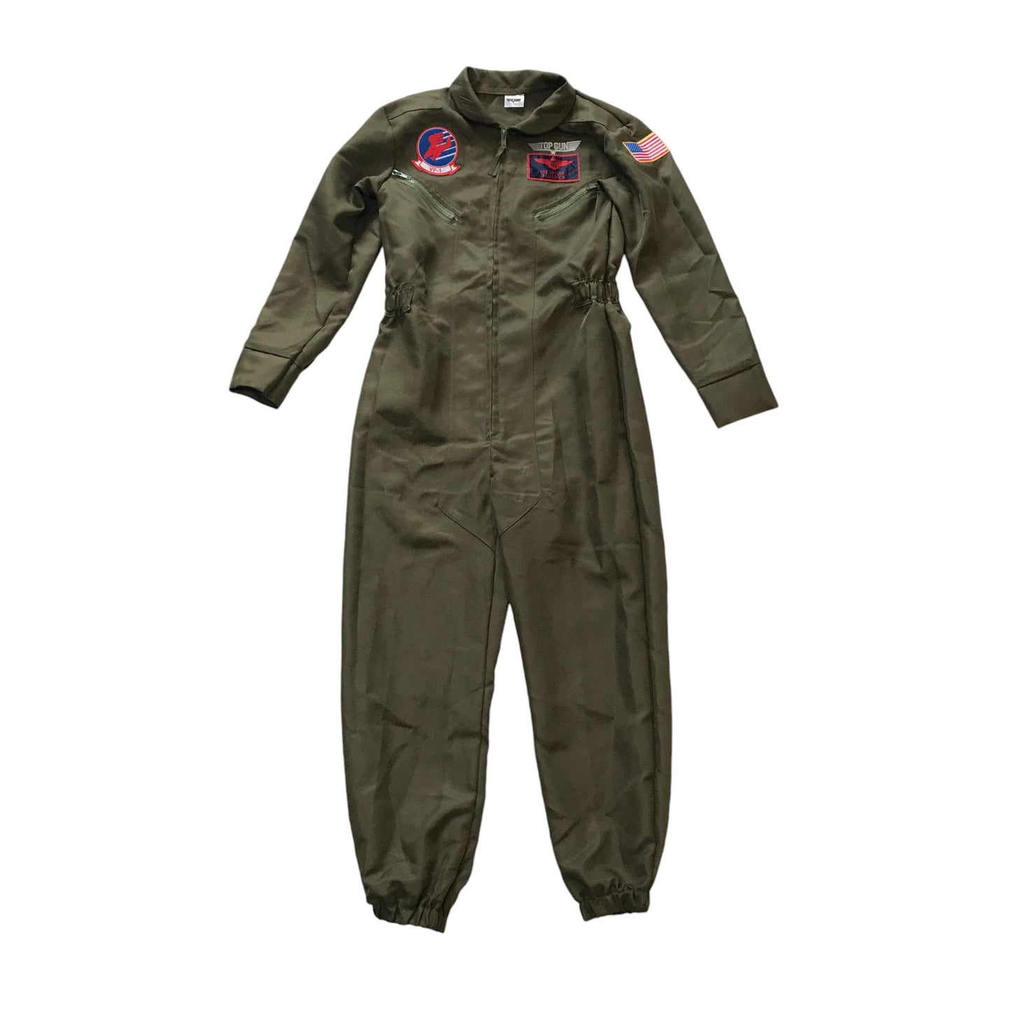 Top Gun costume 10-12 years khaki onesie pilot Pete Maverick Mitchell