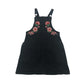 Tu dungaree dress 4-5 years black with embroidered roses
