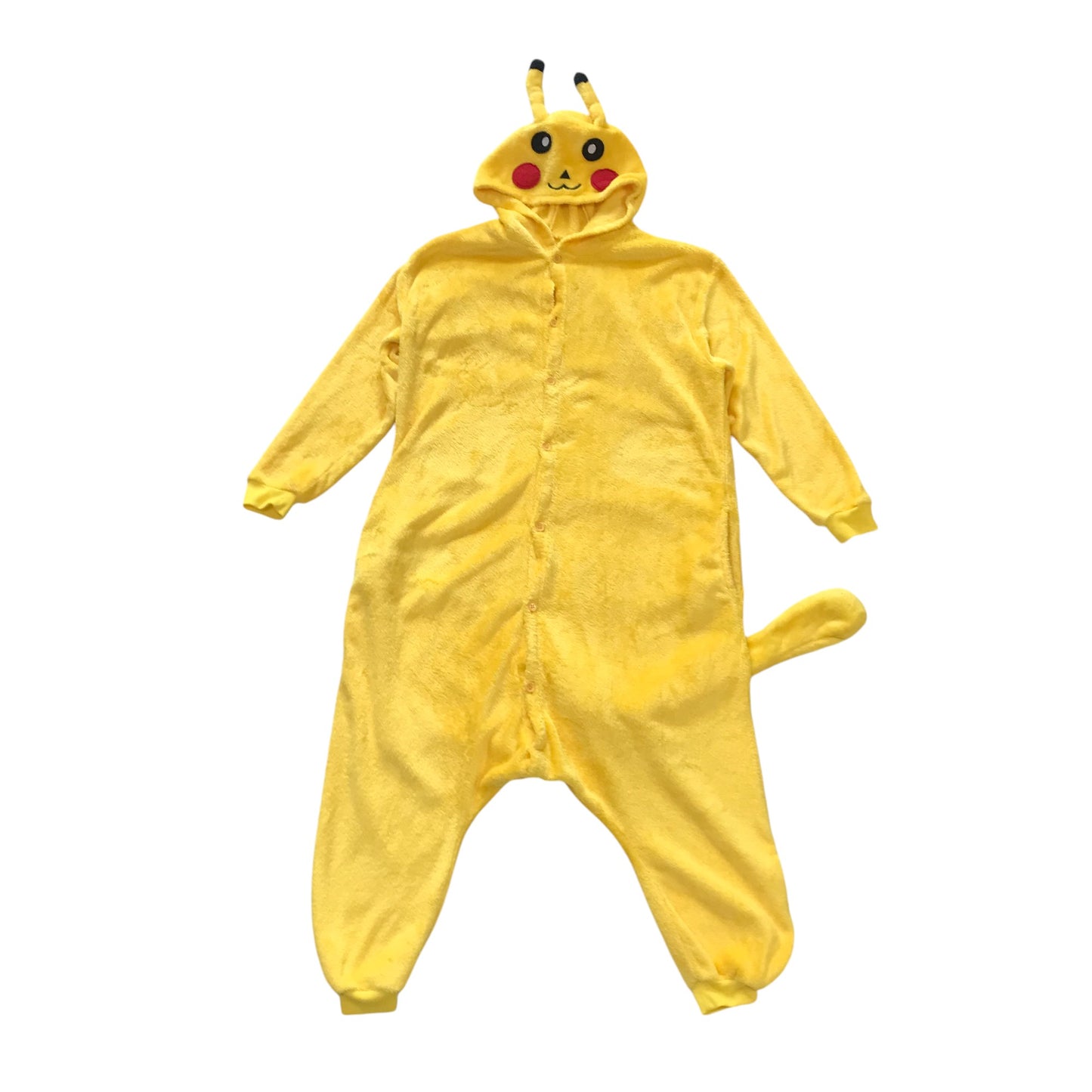 Pikachu costume years 10-12 years yellow onesie with buttons